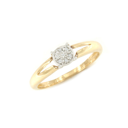 Anillo PIALIM con brillantes en oro amarillo y blanco de 14 ktes.