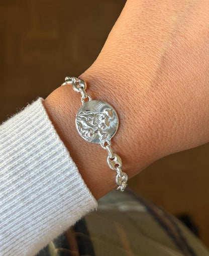 FRIDA bracelet, with colored stones in sterling silver