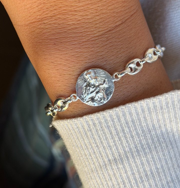 FRIDA bracelet, with colored stones in sterling silver