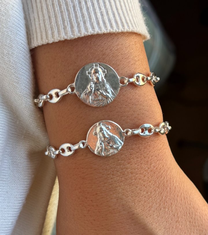FRIDA bracelet, with colored stones in sterling silver