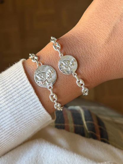 FRIDA bracelet, with colored stones in sterling silver
