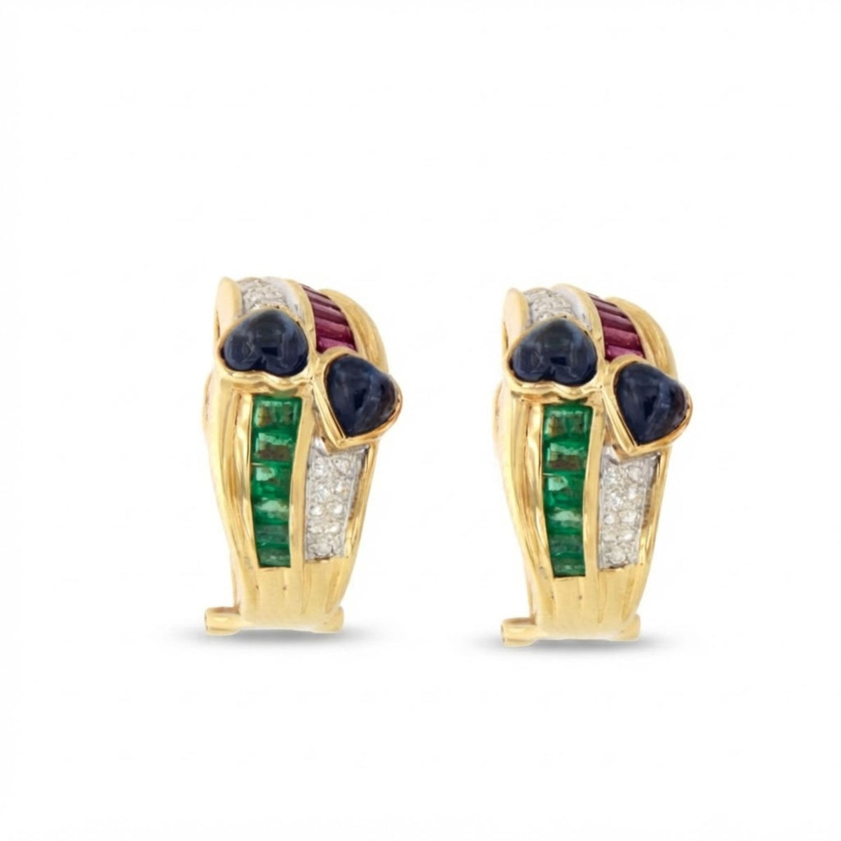 TUTTI FRUTTI Earrings Emerald, Rubies, Sapphires and Diamonds in Gold