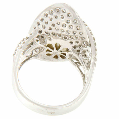Anillo RIPOLLET en oro blanco 18 kilates con perla australiana y brillantes.