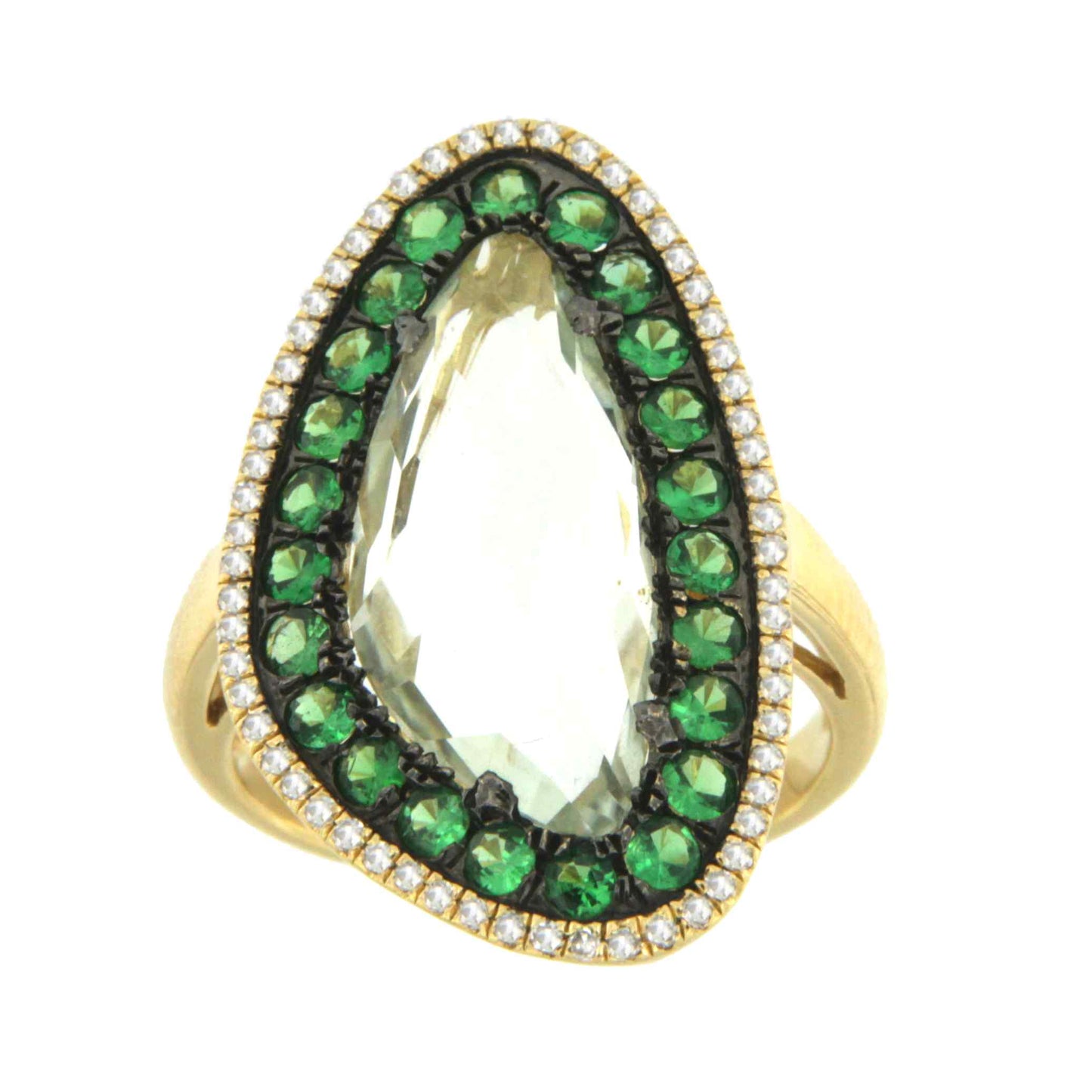 MILONGA, rose gold ring with diamond and amethyst