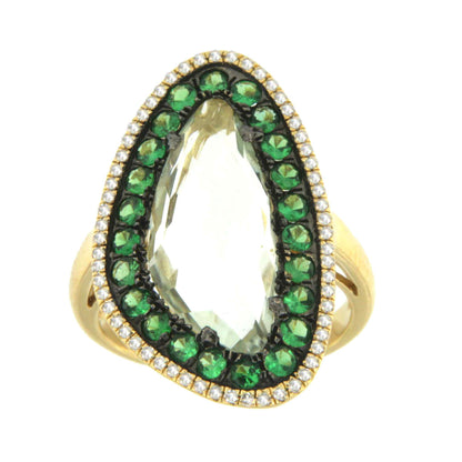 MILONGA, rose gold ring with diamond and amethyst