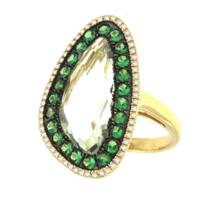 MILONGA, rose gold ring with diamond and amethyst