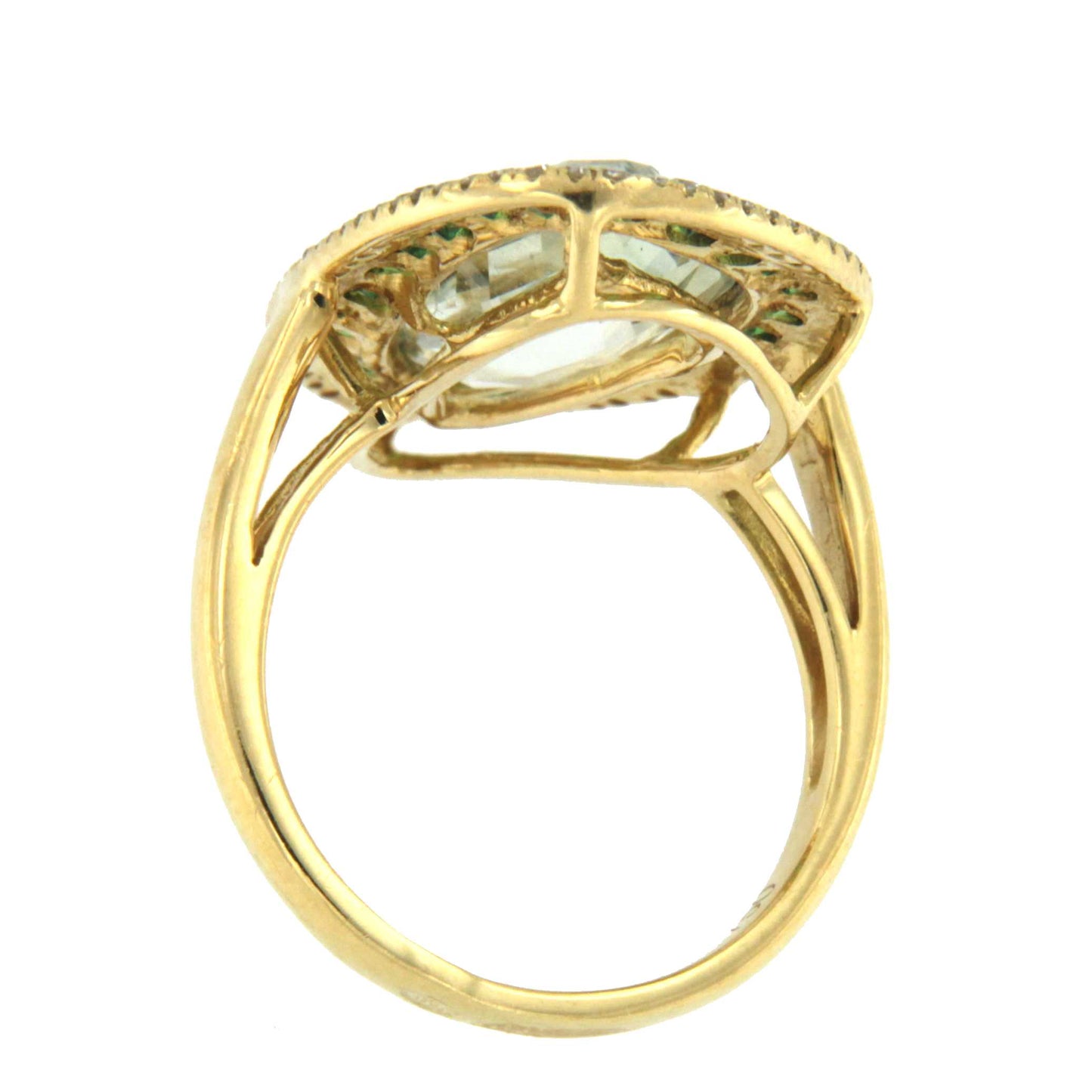 MILONGA, rose gold ring with diamond and amethyst