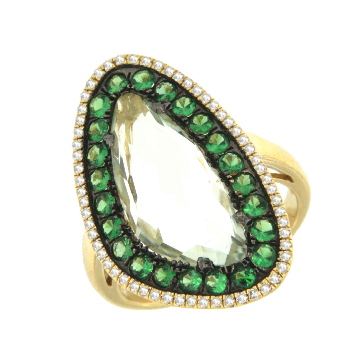 MILONGA, rose gold ring with diamond and amethyst