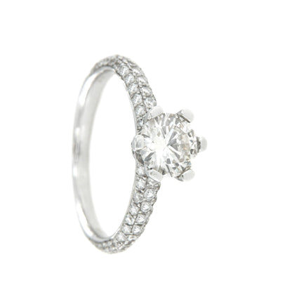 AINSA, gold and diamond solitaire ring