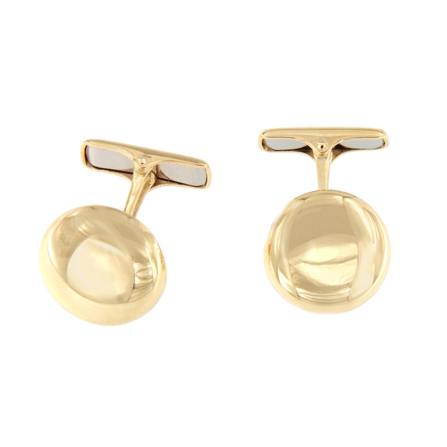TRAVIESO round cufflinks in 18-karat yellow gold