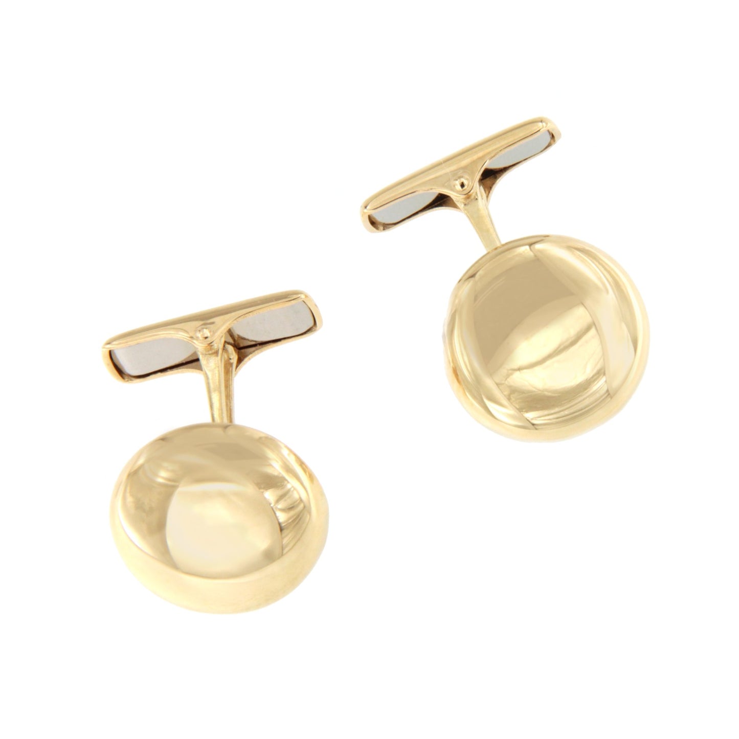 TRAVIESO round cufflinks in 18-karat yellow gold