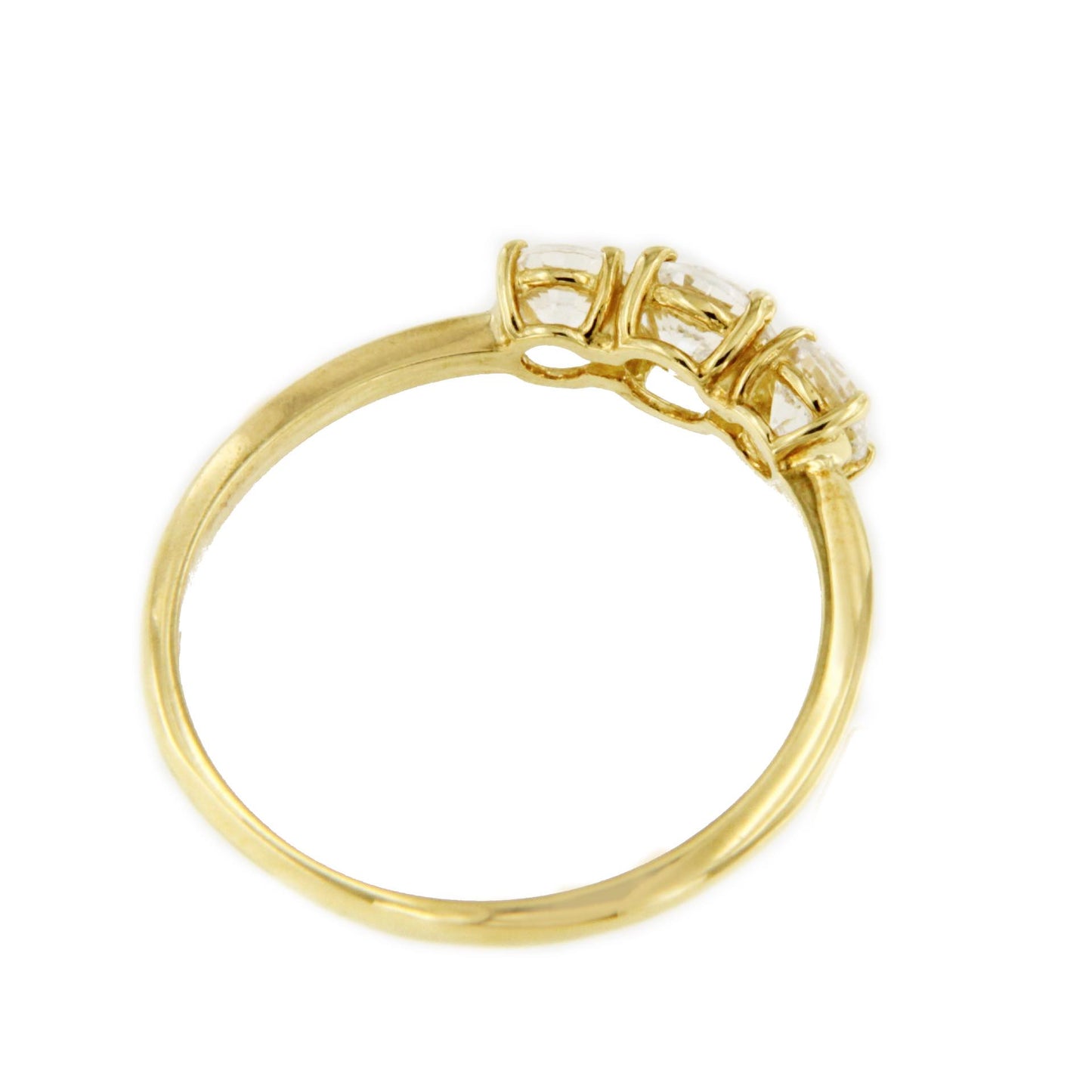 Anillo TANCOS tresillo de circonitas en oro blanco o amarillo de 18 ktes