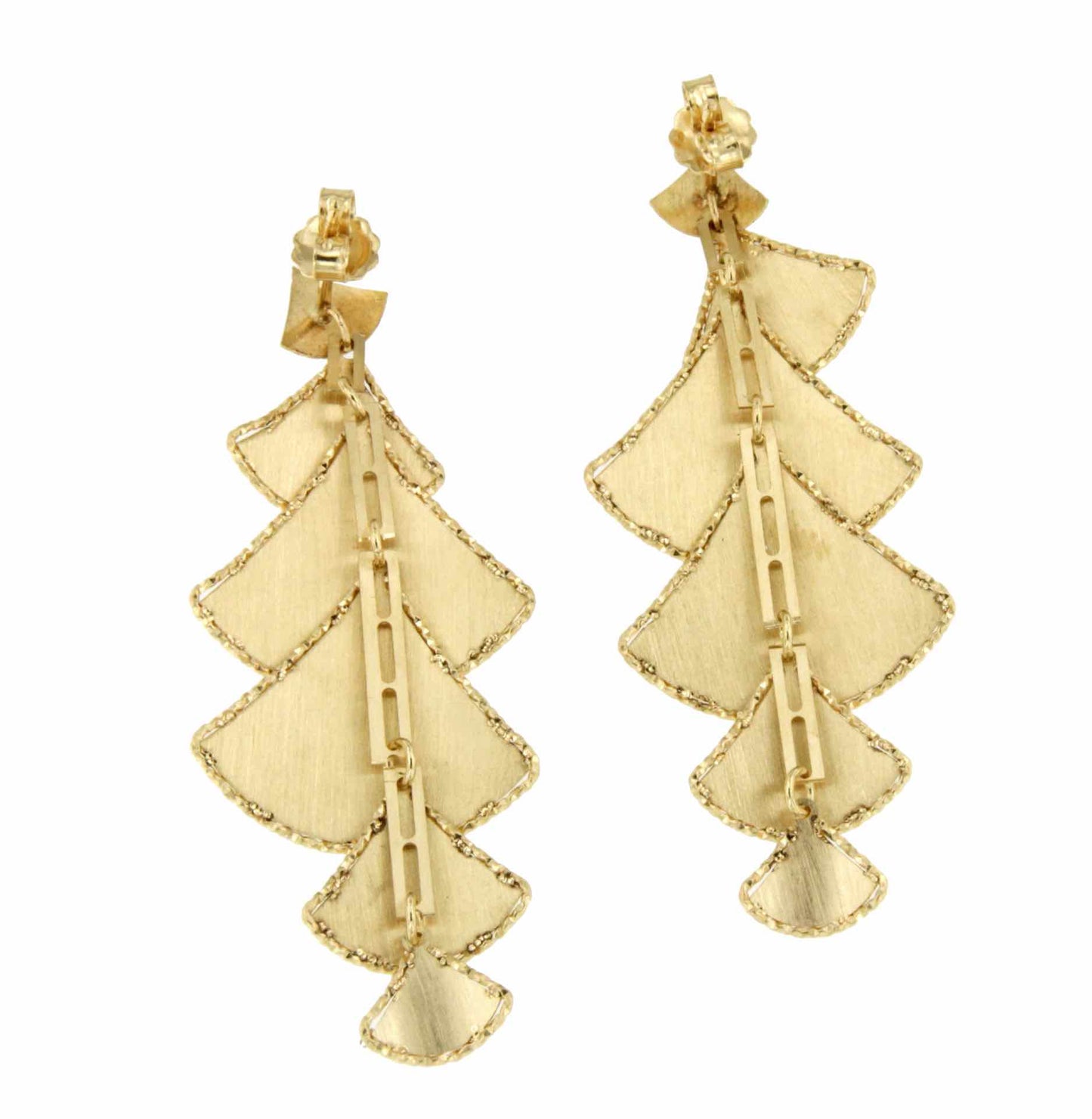 Pendientes JAZMIN largos en oro amarillo de 18 kilates