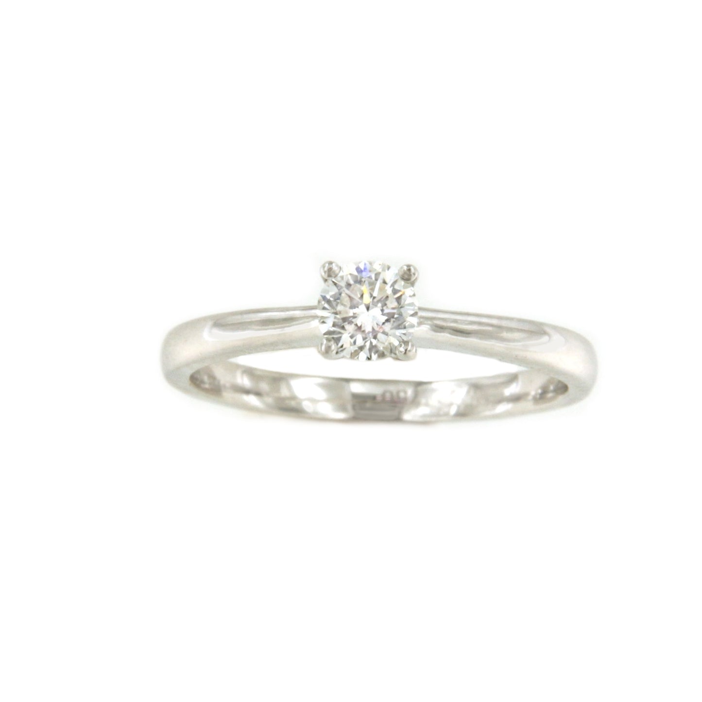 Anillo AIX-EN-PROVENCE solitario brillante en oro blanco 18 ktes