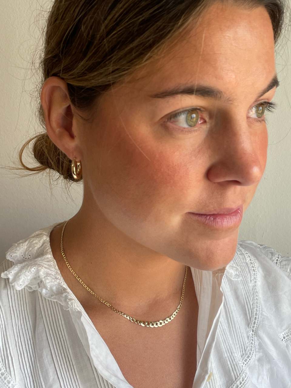 KINDU gargantilla eslabones en disminución barbada oro amarillo 18 ktes