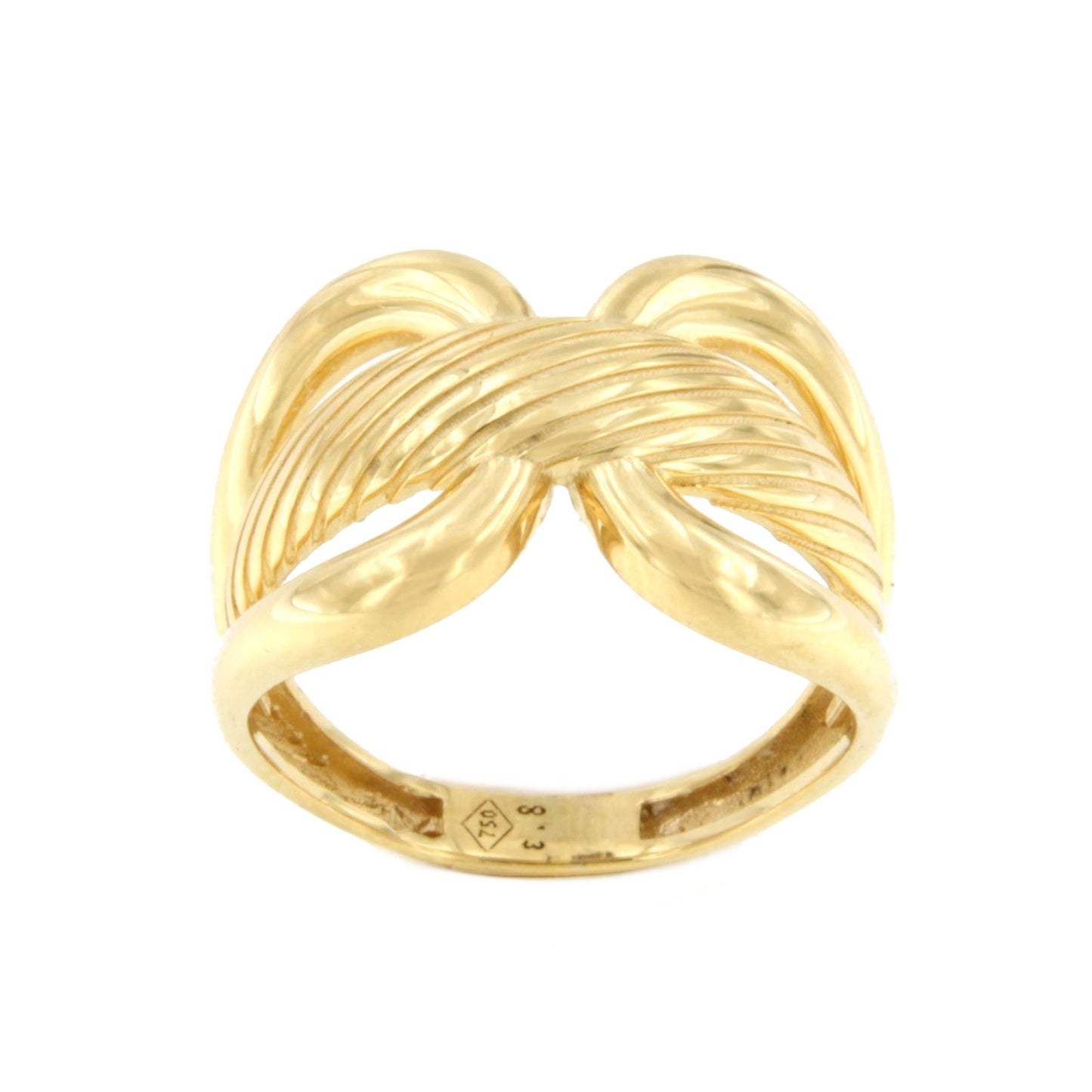 Anillo FARO de oro amarillo de 18 ktes clásico con gallones