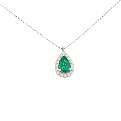 Gargantilla TUNO con colgante oro blanco 18 ktes brillantes y piedra