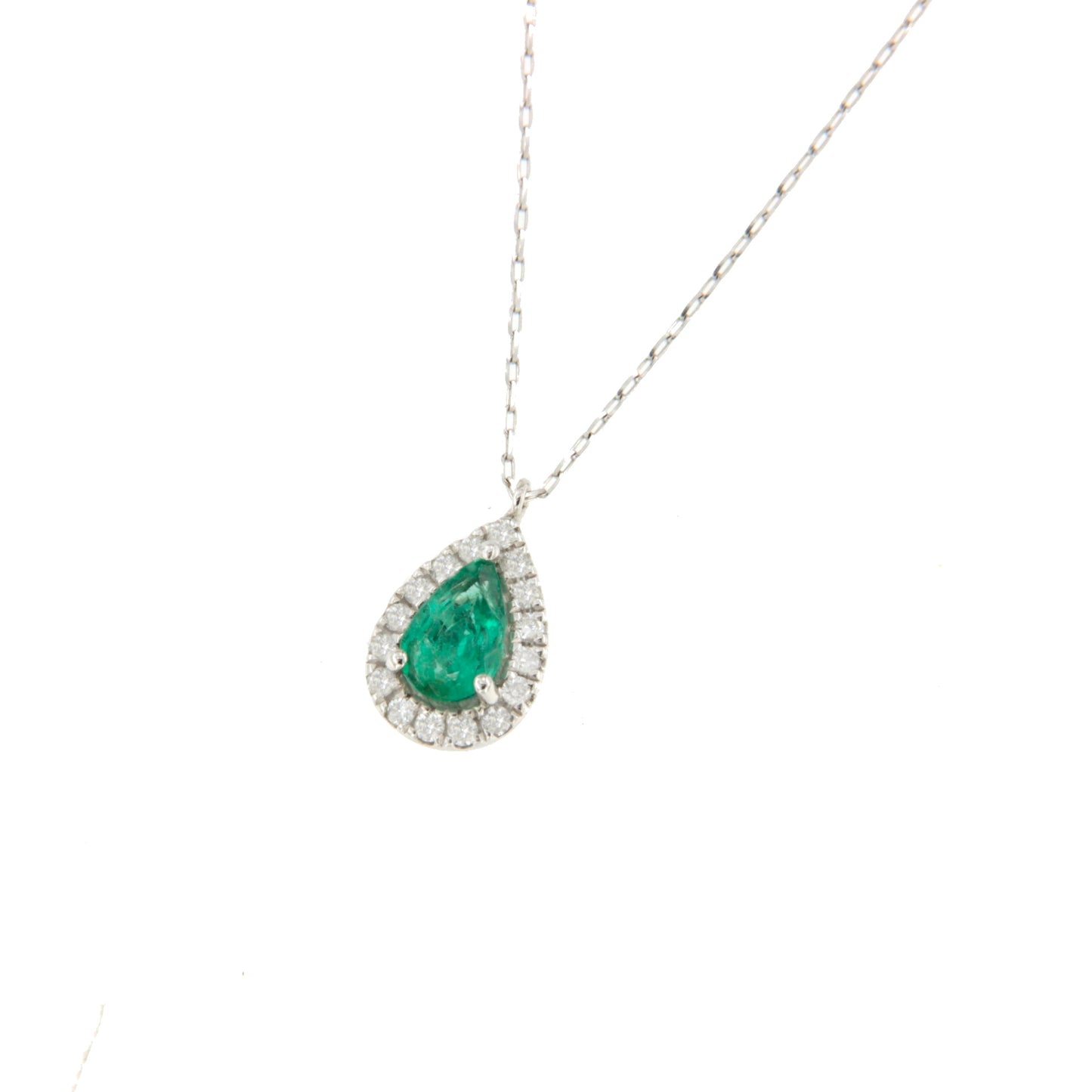 Gargantilla TUNO con colgante oro blanco 18 ktes brillantes y piedra