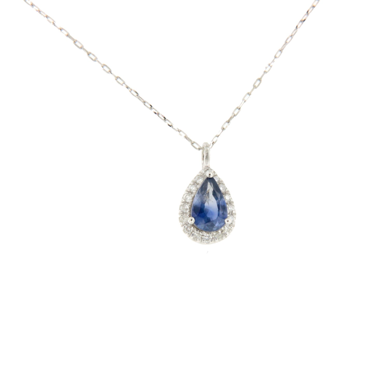 Gargantilla TUNO con colgante oro blanco 18 ktes brillantes y piedra