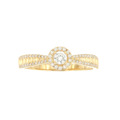 Anillo NANCE solitario con diamantes en oro amarillo de 18 kilates