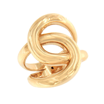 Anillo LUCUMA de oro amarillo de 18 kilates forma de nudo tu y yo
