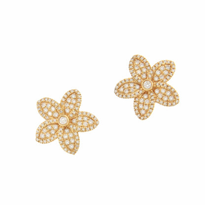 Pendientes KIWI cortos en oro amarillo de 18 kilates y diamantes.