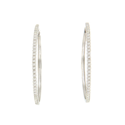 Pendientes LICHI argollas de brillantes en oro blanco de 18 ktes