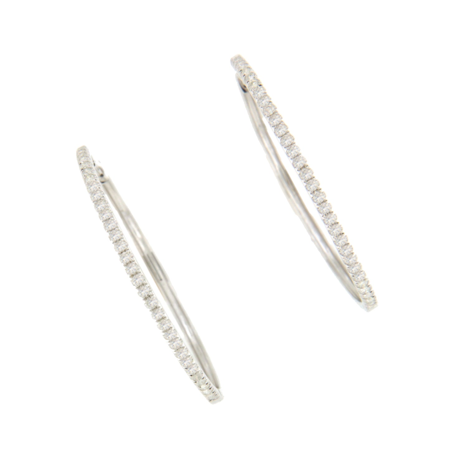 Pendientes LICHI argollas de brillantes en oro blanco de 18 ktes