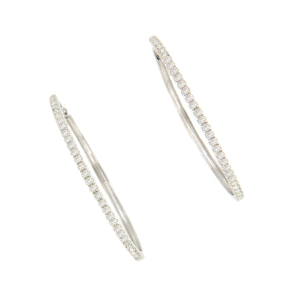 Pendientes LICHI argollas de brillantes en oro blanco de 18 ktes
