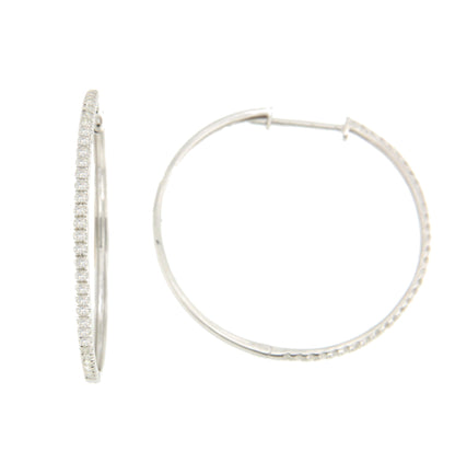 Pendientes LICHI argollas de brillantes en oro blanco de 18 ktes