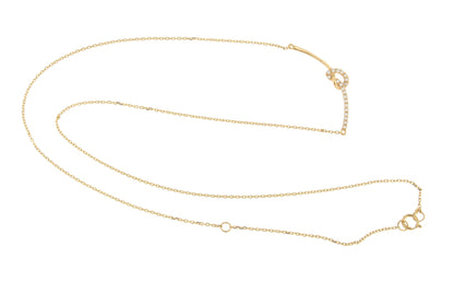 Gargantilla HIGO barra con nudo en oro amarillo 18 ktes y brillantes