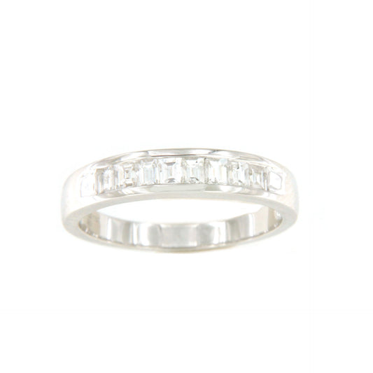 Anillo NARANJILLA alianza de diamantes talla baguettes en oro blanco 18 ktes