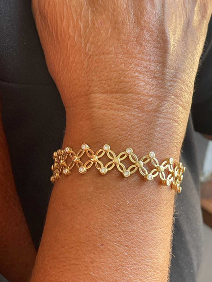 Anillo OLMEDO y pulsera en brillantes de oro amarillo 18 ktes