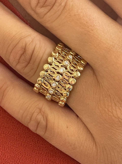 Anillo SORBUS y pulsera en brillantes de oro amarillo 18 ktes