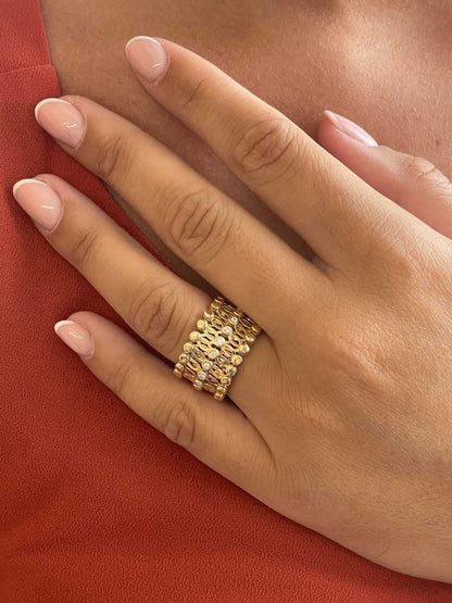 Anillo SORBUS y pulsera en brillantes de oro amarillo 18 ktes