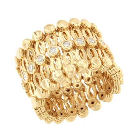 Anillo SORBUS y pulsera en brillantes de oro amarillo 18 ktes