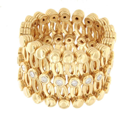 Anillo SORBUS y pulsera en brillantes de oro amarillo 18 ktes