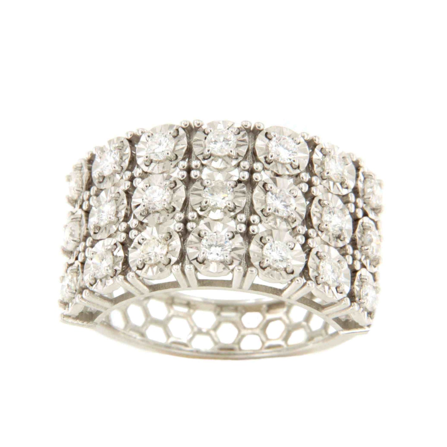 Anillo PASSAU alianzas en oro blanco 18 ktes con brillantes.