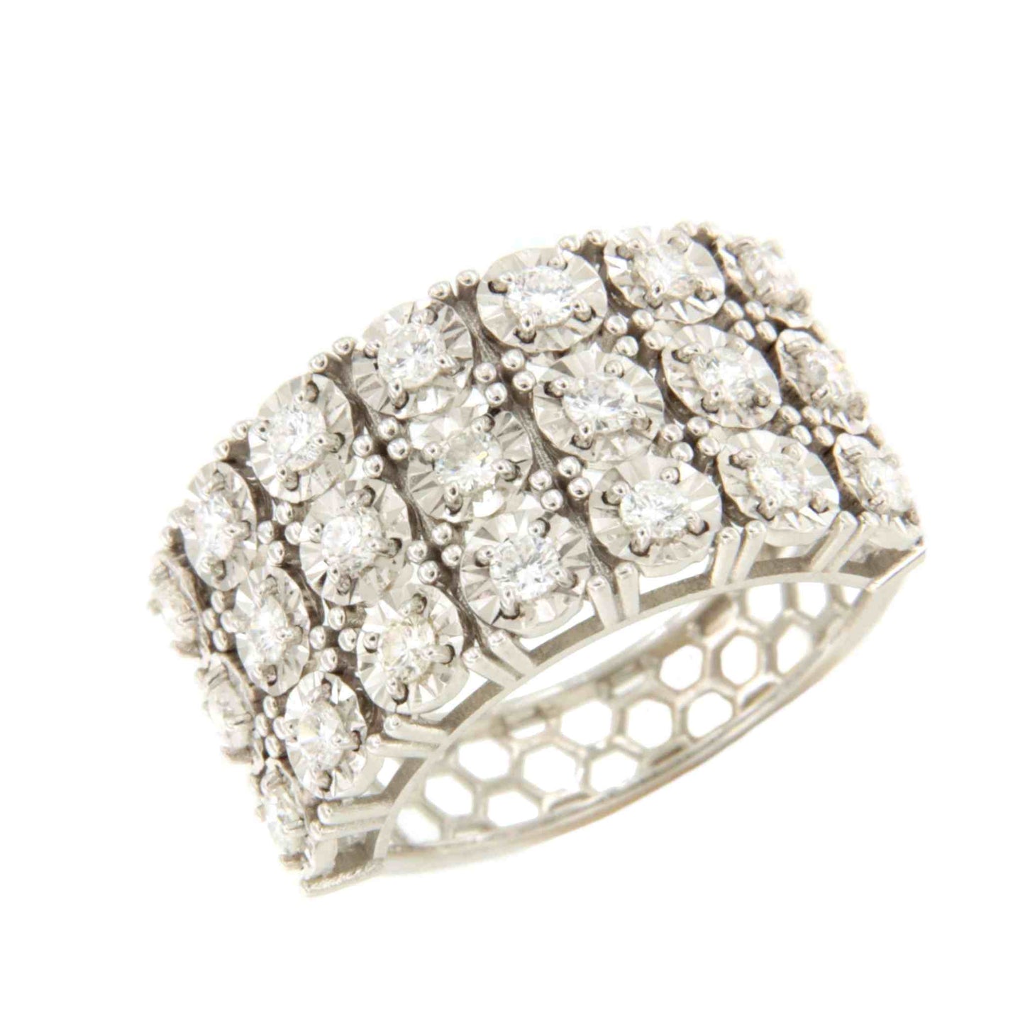 Anillo PASSAU alianzas en oro blanco 18 ktes con brillantes.