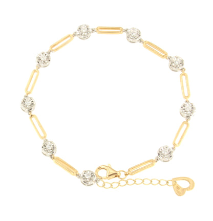 Pulsera ARONIA en oro blanco y amarillo de 18 ktes con brillantes