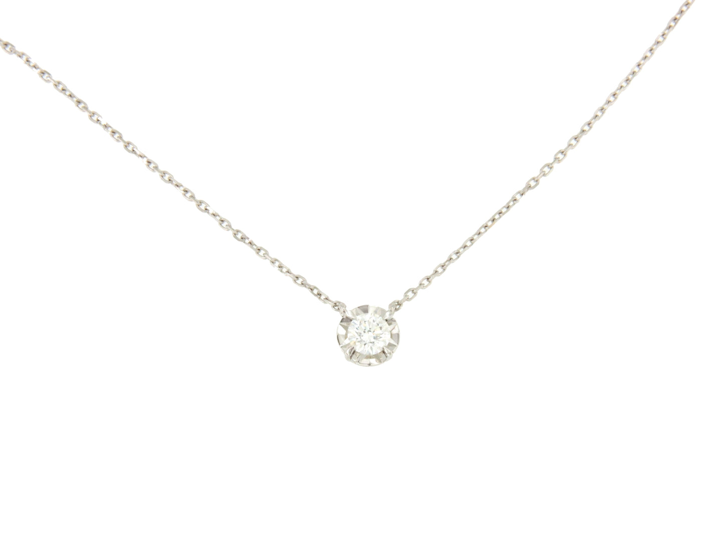 Cadenita LINZ de oro blanco de 18 Kilates con solitario de brillante.