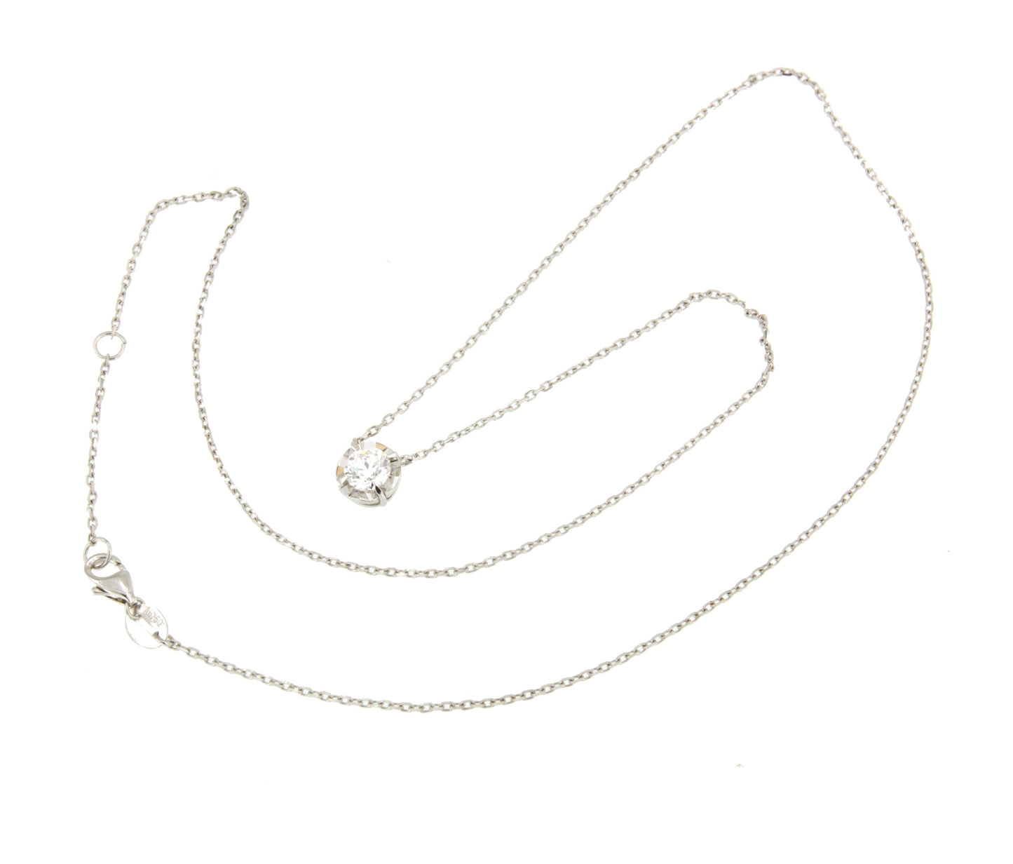Cadenita LINZ de oro blanco de 18 Kilates con solitario de brillante.