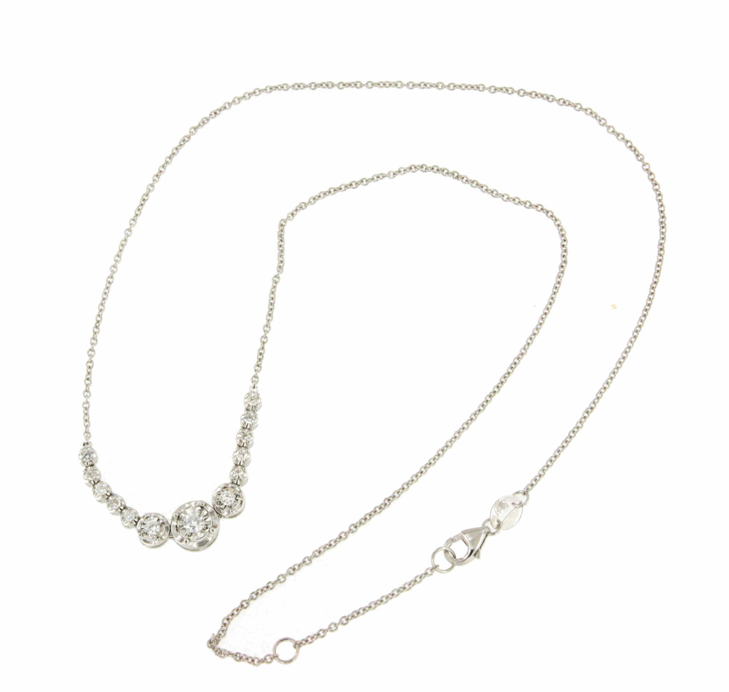 Gargantilla AKEE con centros tipo riviere de brillantes en oro blanco