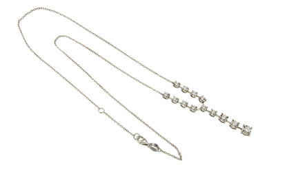 Gargantilla LIBERIA con chorrera tipo riviere de brillantes en oro blanco 18 ktes