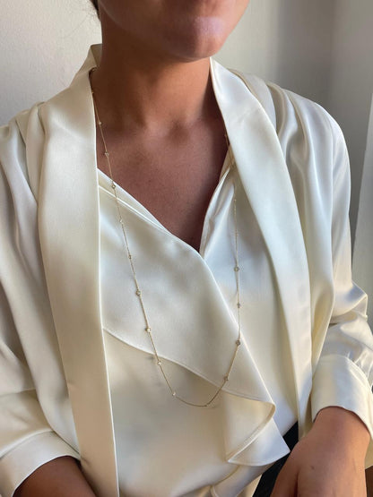 GUINEA long chain with brilliant-cut diamond settings in 18k yellow gold