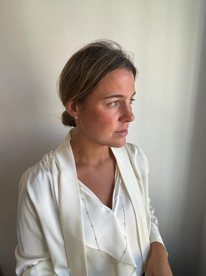 GUINEA long chain with brilliant-cut diamond settings in 18k yellow gold