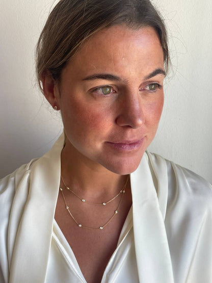 GUINEA long chain with brilliant-cut diamond settings in 18k yellow gold