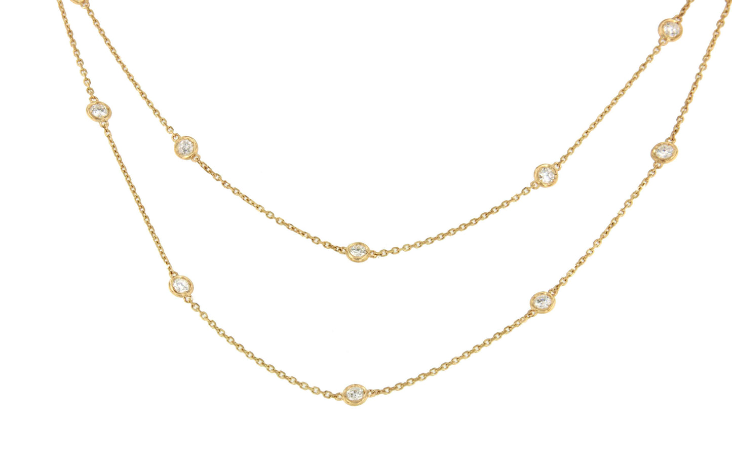 GUINEA long chain with brilliant-cut diamond settings in 18k yellow gold