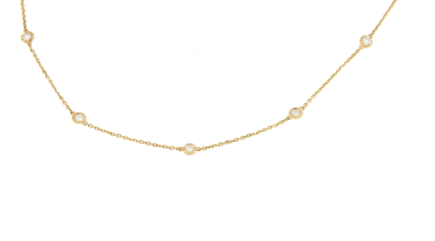 GUINEA long chain with brilliant-cut diamond settings in 18k yellow gold