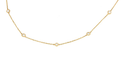 GUINEA long chain with brilliant-cut diamond settings in 18k yellow gold
